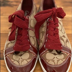 Coach RED Tennis Shoes Like New! Sz 9
